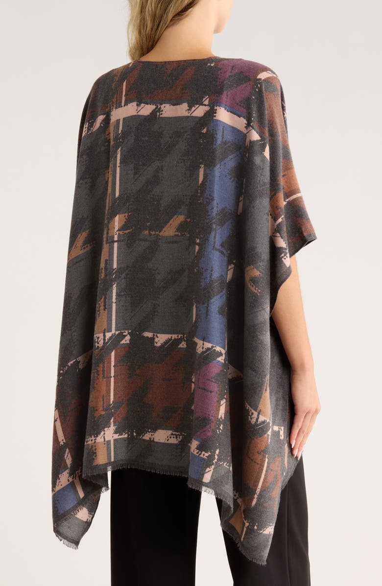 Vince Camuto Houndstooth Plaid Open Topper, Alternate, color, Black Multi