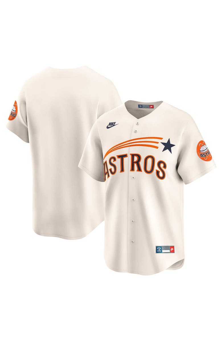 Nike Men's Nike Cream Houston Astros Throwback Cooperstown Collection Limited Jersey, Main, color, 