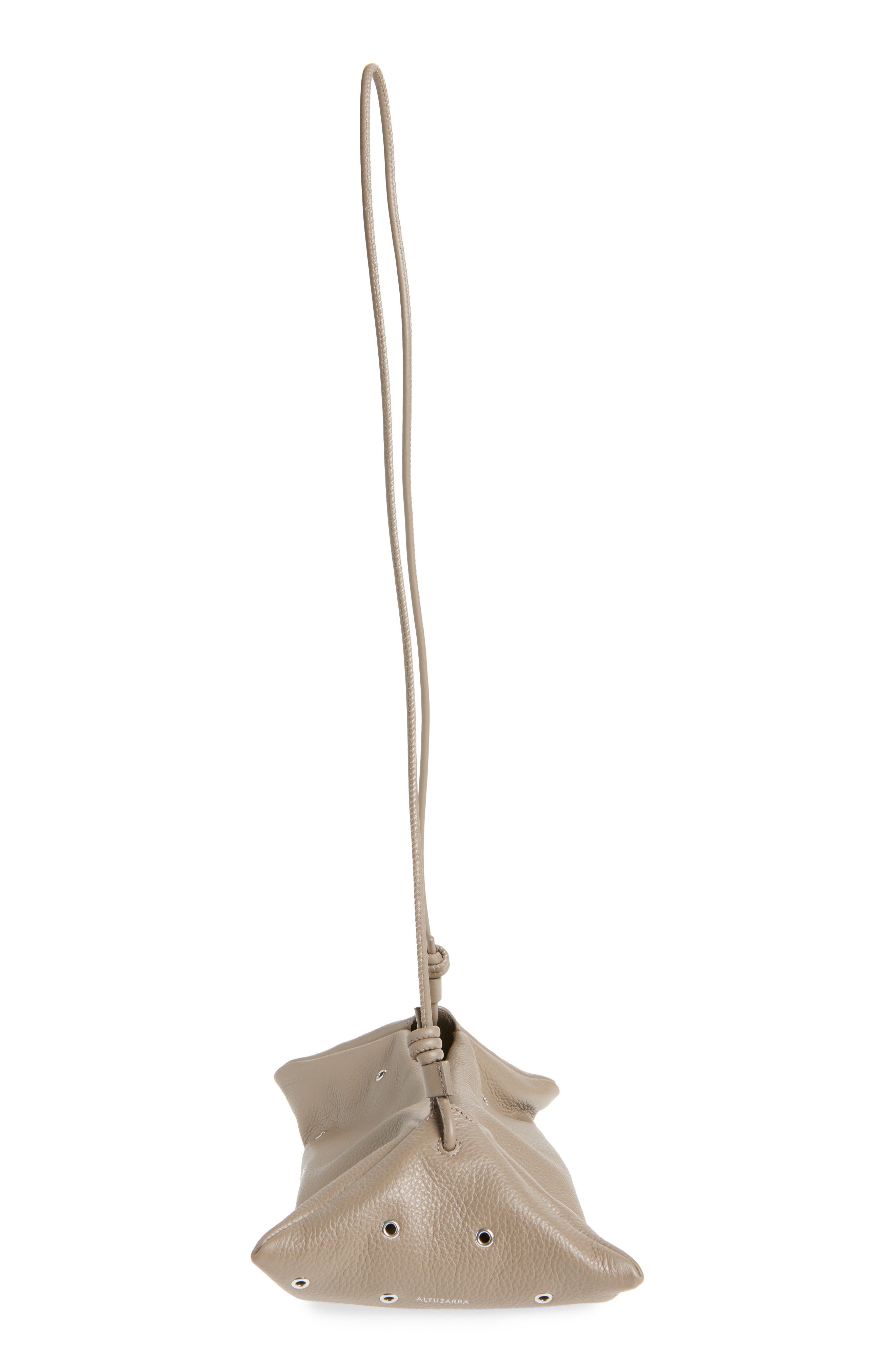 Mini Origami Snakeskin Embossed Leather East/West Crossbody Bag, Alternate, color, TAHINI/ SILVER