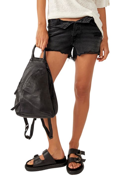 Now or Never Ripped Denim Cutoff Shorts (Zodiac)