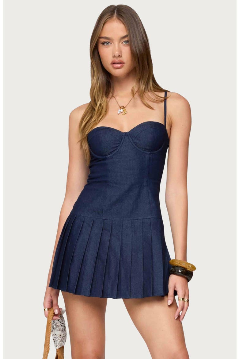 Rudy Denim Minidress, Alternate, color, DARK-BLUE
