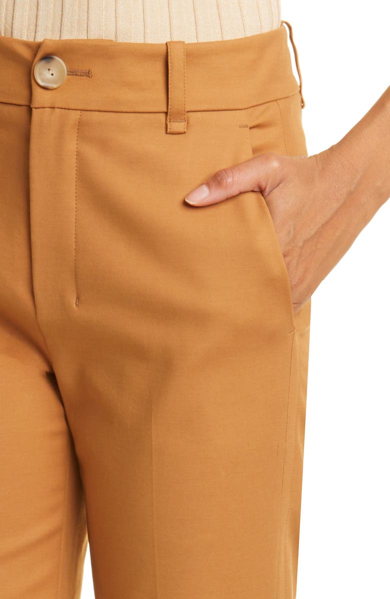 Vince Cotton Blend Cigarette Trousers, Alternate, color, Almond