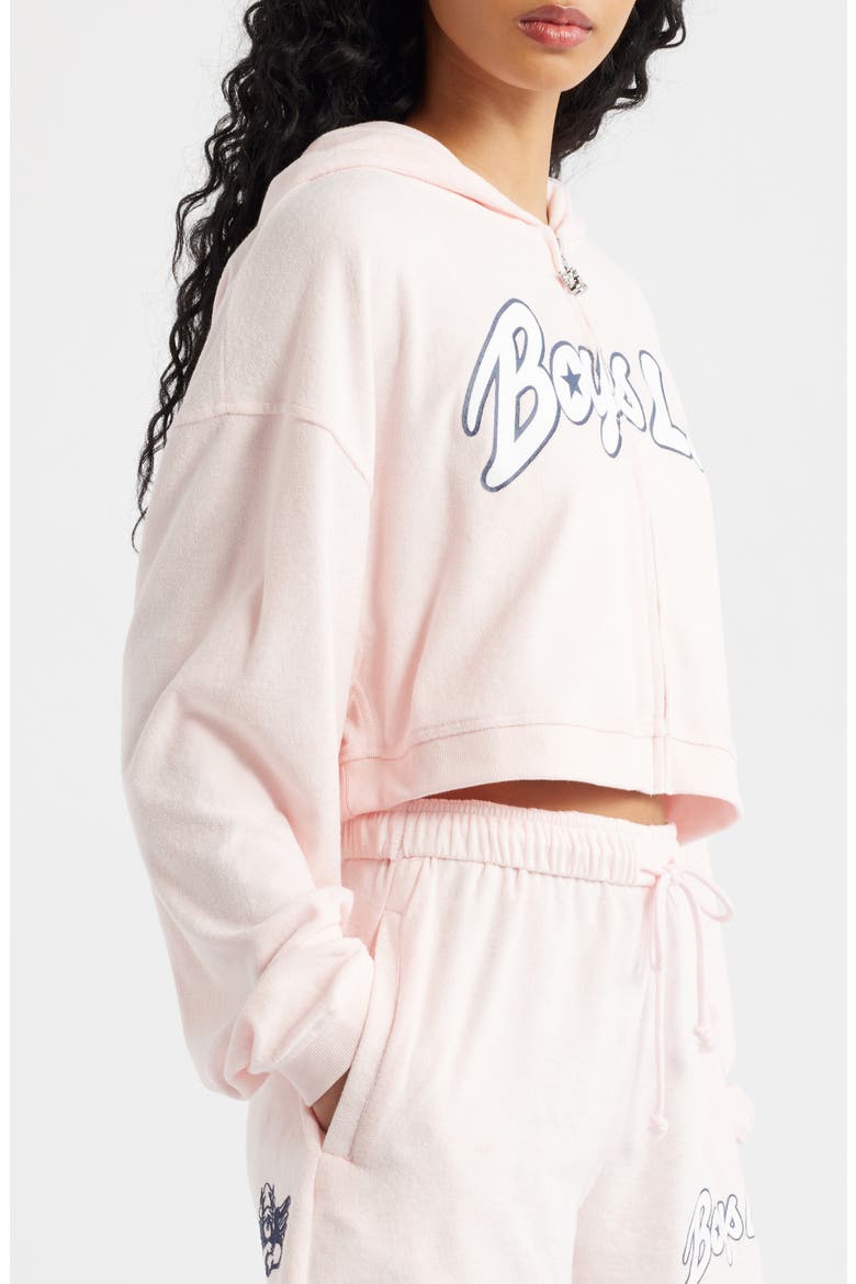 Starlight Alex Crop Zip-Up Hoodie, Alternate, color, PINK