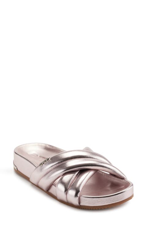 Crisscross Strap Slide Sandal (Women)