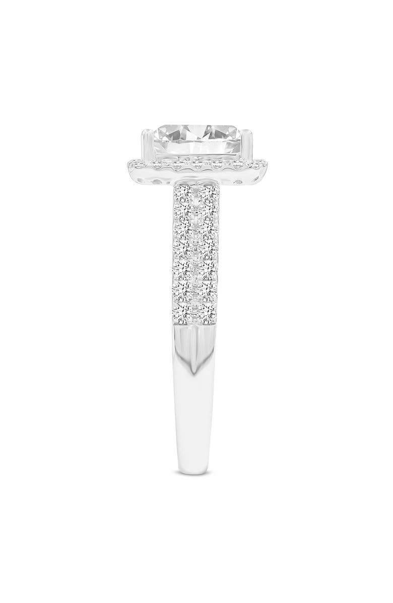 LuvMyJewelry Violeta 14K White Gold Princess Cut Lab Grown Diamond Halo Engagement Ring - 2.6 Ct, Alternate, color, 14K White Gold
