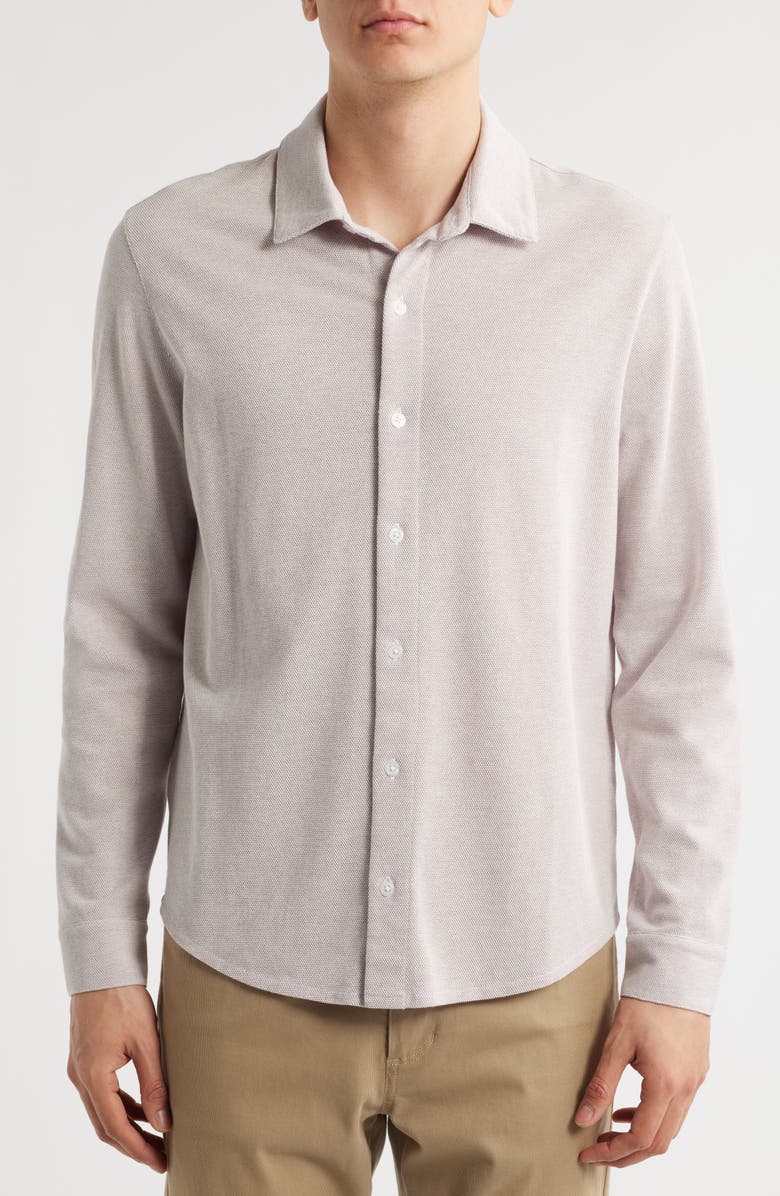 Vince Oxford Knit Button-Up Shirt, Main, color, 