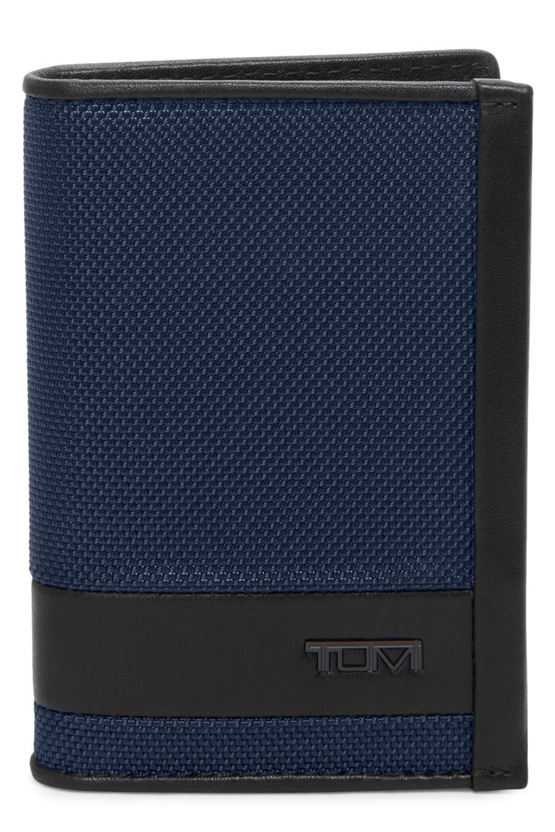 Multi Window Leather Card Case, Main, color, NAVY