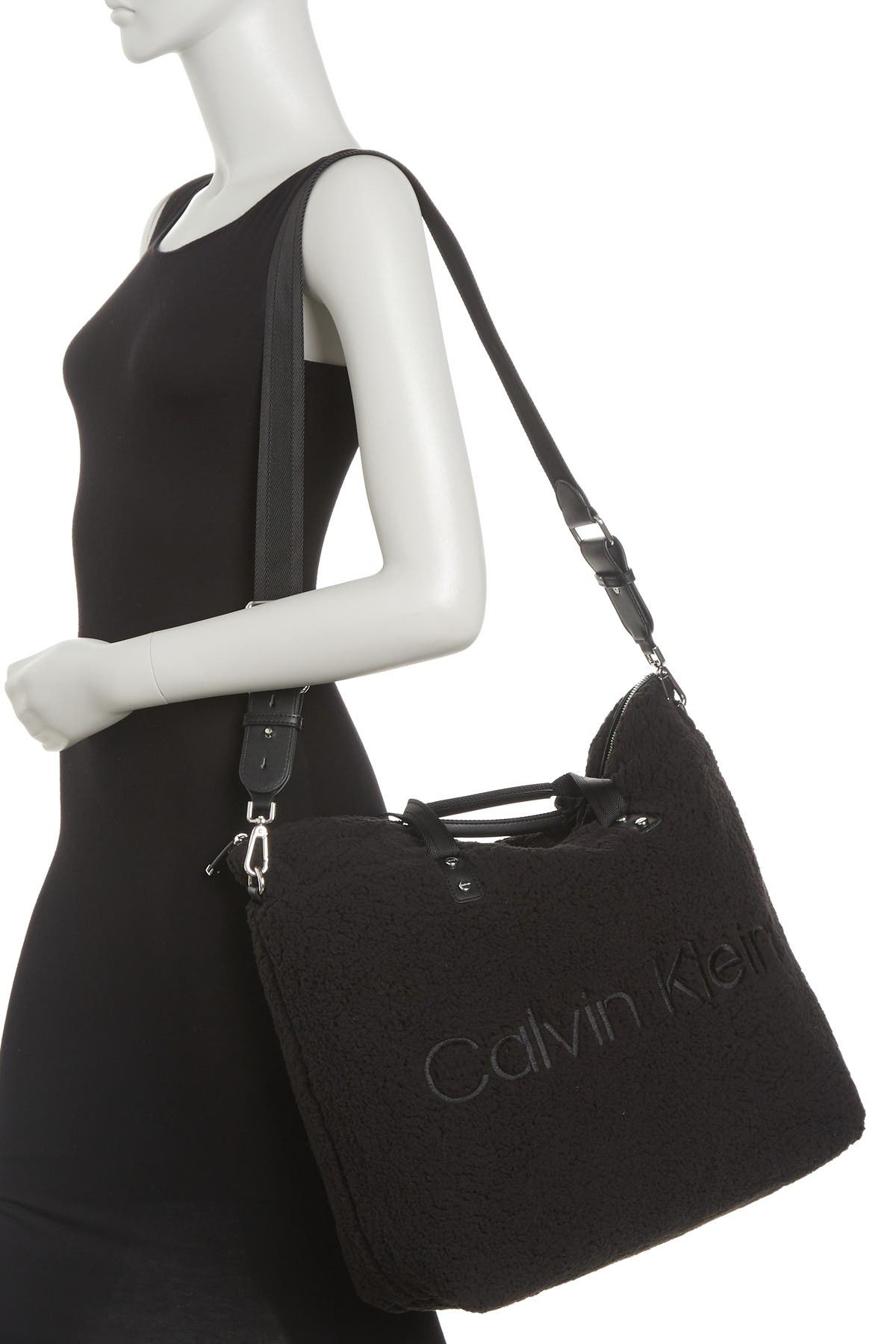 Calvin Klein Elise Faux Fur Tote, Alternate, color, 
