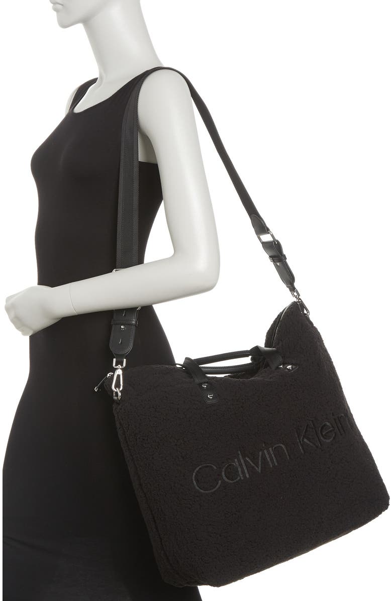 Calvin Klein Elise Faux Fur Tote, Alternate, color,