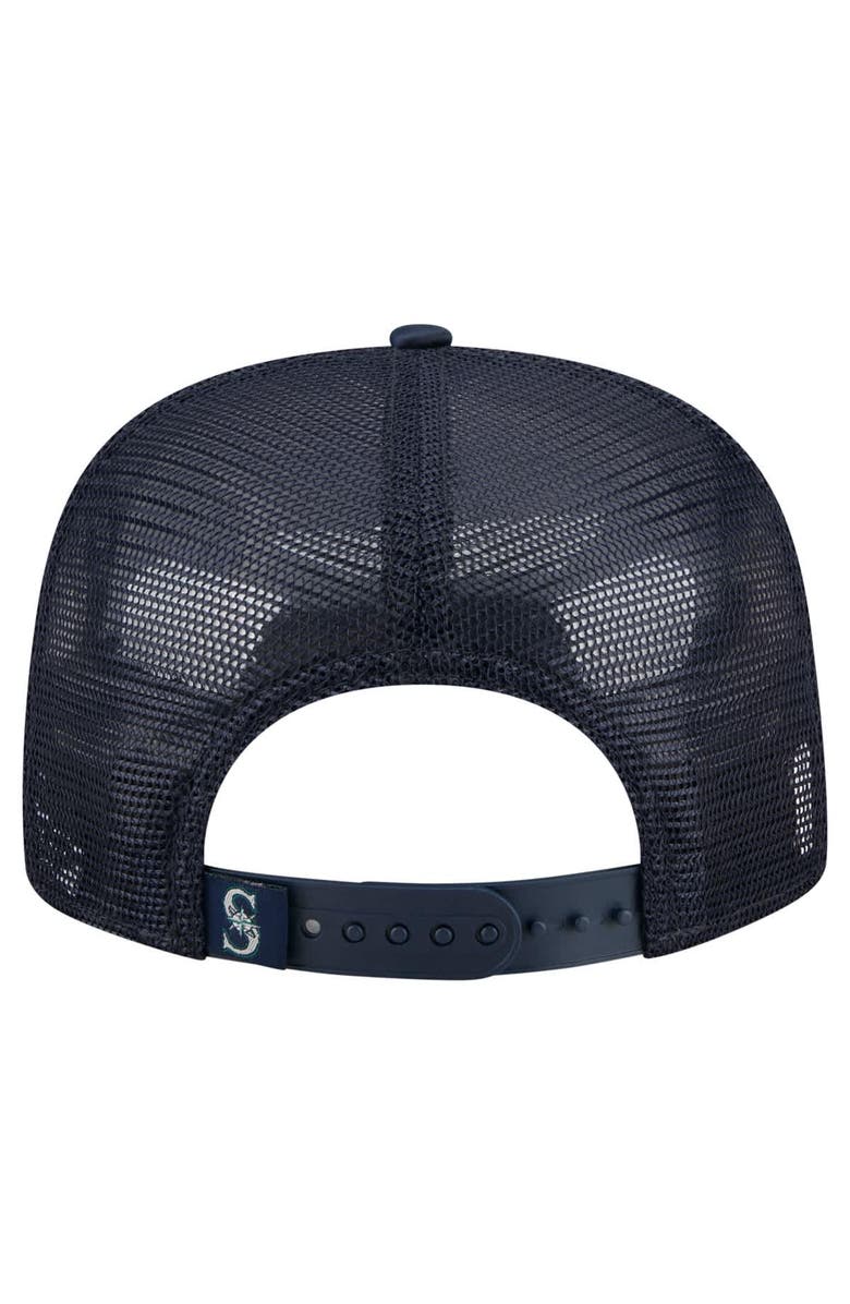 New Era Men's New Era Navy Seattle Mariners Retro Satin Script Golfer Adjustable Hat, Alternate, color, 