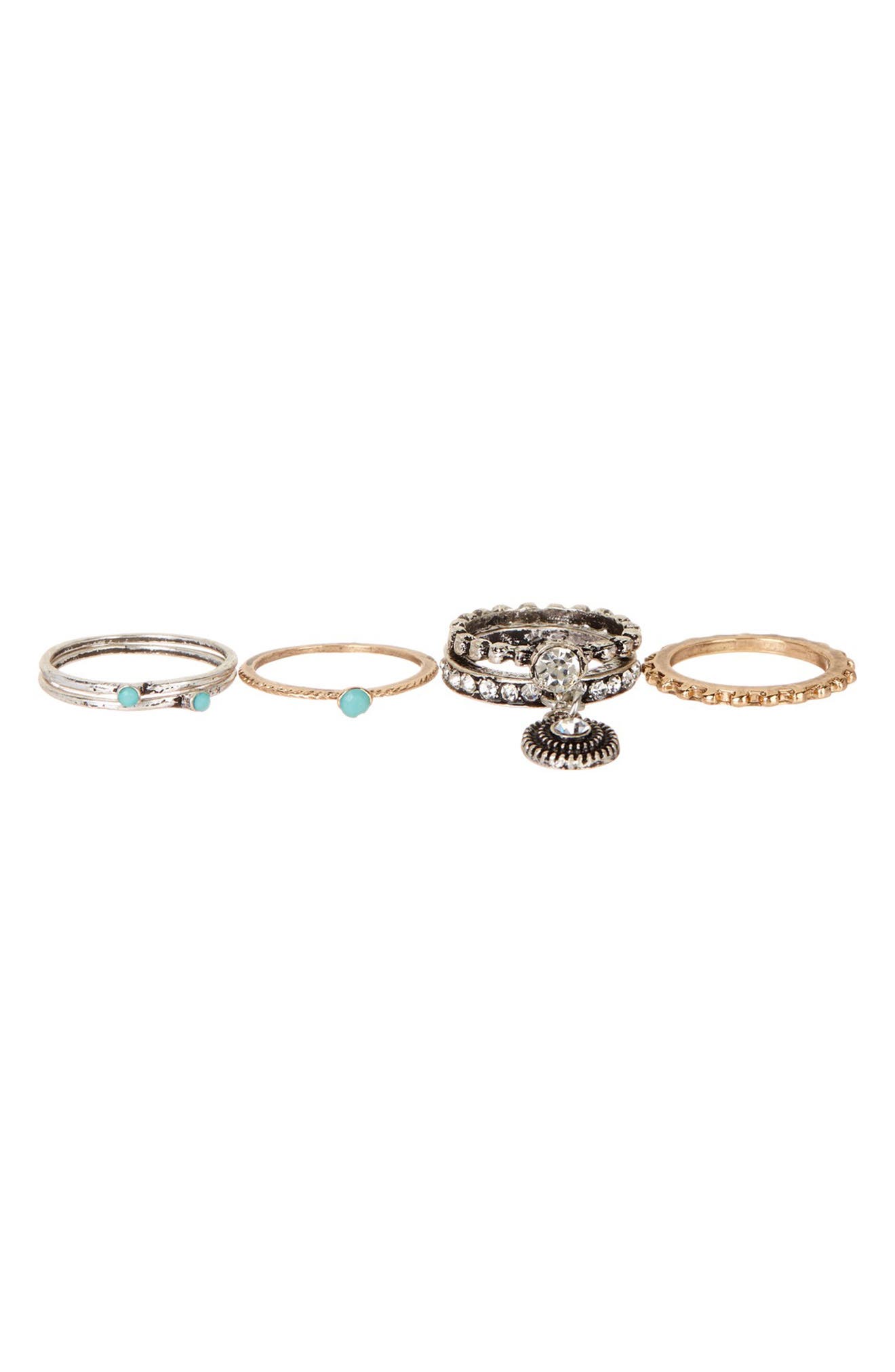 OLIVIA WELLES Mixed Metal Stackable Ring Set