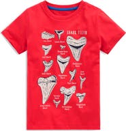 Mini Boden Kids' Shark Tooth Glow in the Dark Graphic T-Shirt