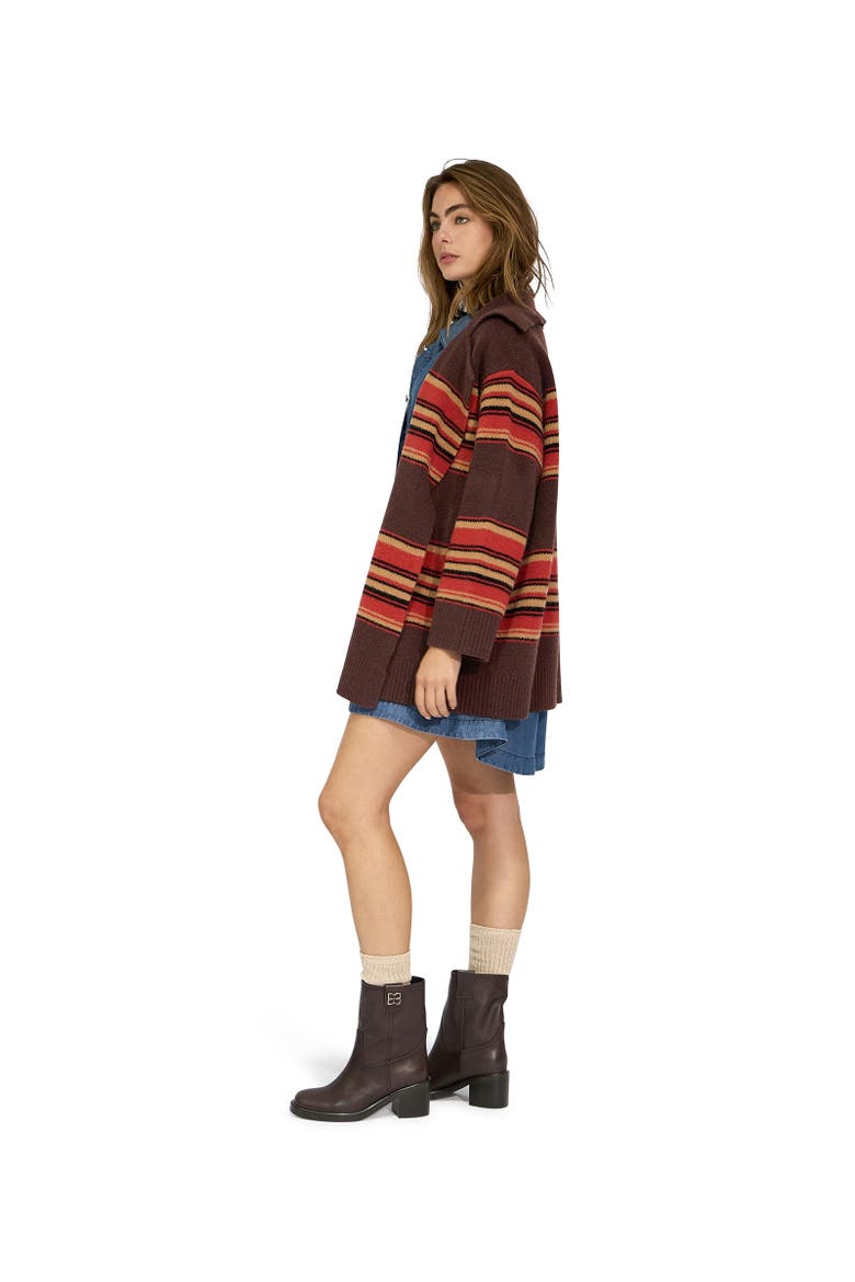 So Many Likes Oversized Knitted Cardi Coat, Alternate, color, Dark Brown