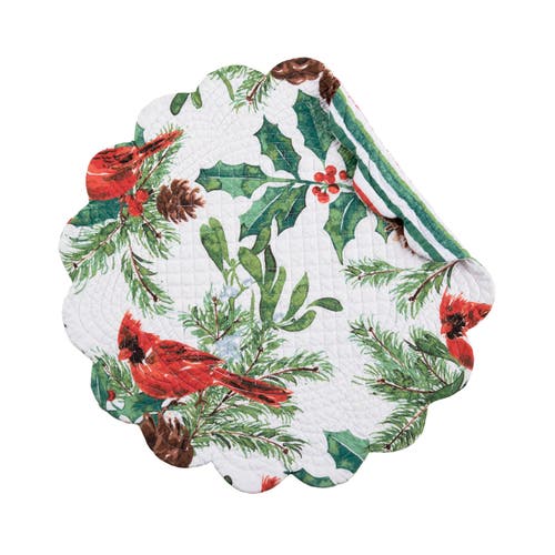 C & F Home C&f Home Delwyn Cardinal Round Placemats Set Of 6, 17" In Green