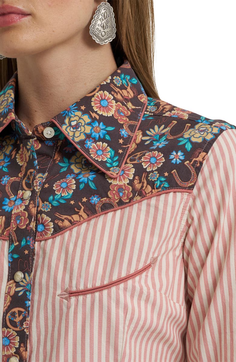 Wrangler x Lainey Wilson Prairie Print Western Snap Shirt, Alternate, color,