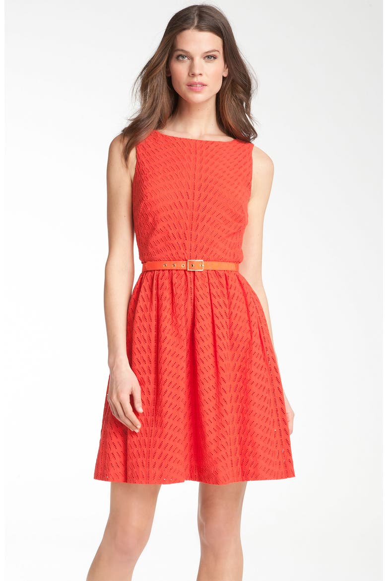 'B-52' Retro Eyelet Dress, Main, color, CALIENTE