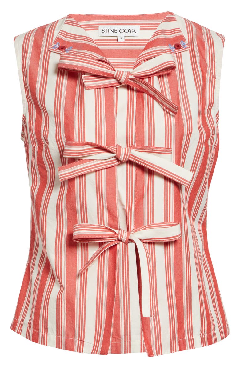 Stine Goya Stripe Organic Cotton Vest, Main, color, Scarlet Trot