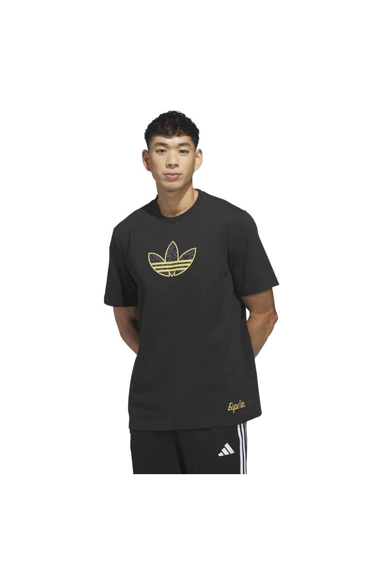 Men's adidas Black Spain National Team 2026 Away Jersey Hook T-Shirt, Main, color, Black