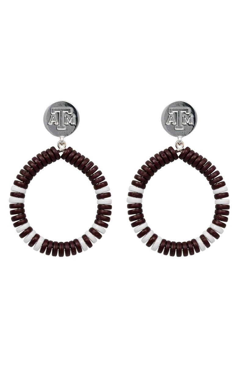EMERSON STREET Texas A&M Aggies Raya Earrings, Main, color, Silver