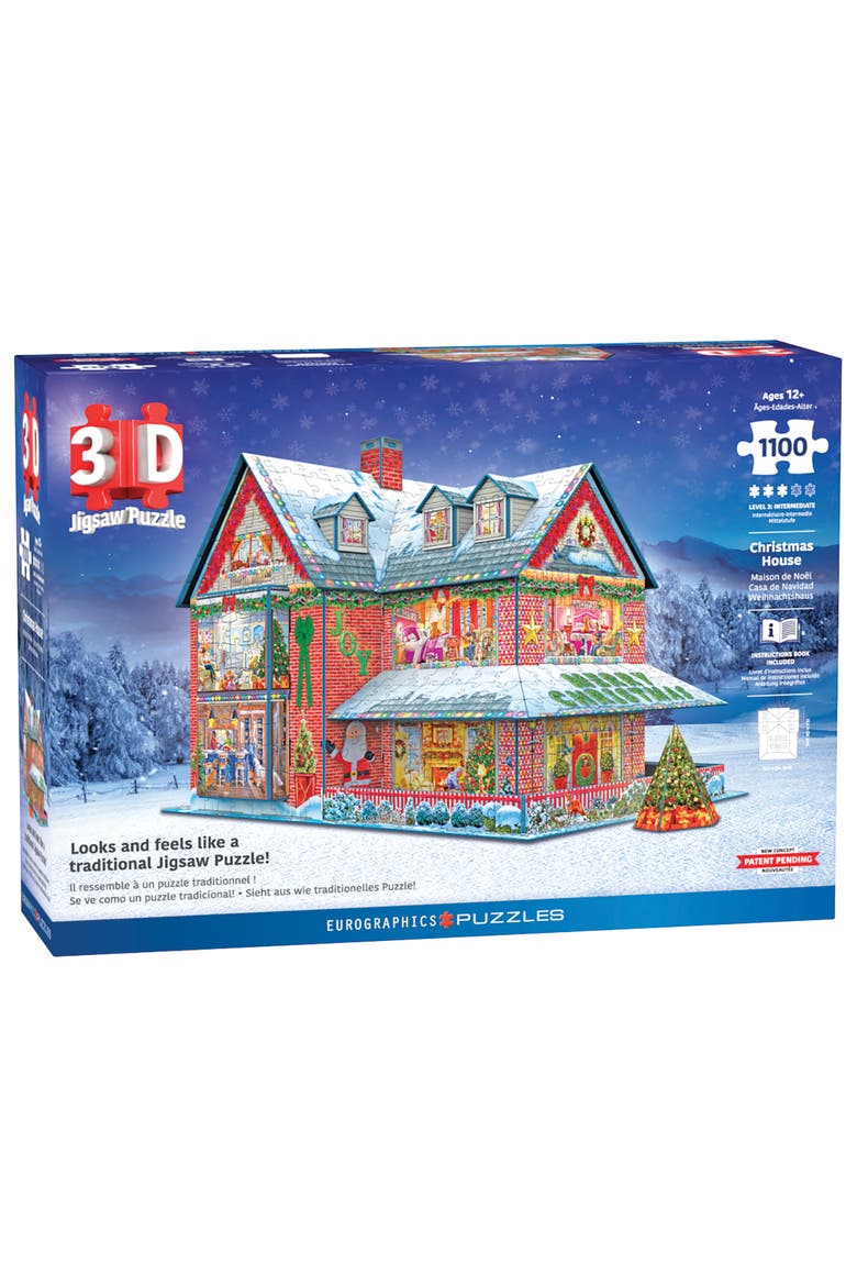 3D Puzzle Christmas House 1100 Pieces, Main, color, Multicolored