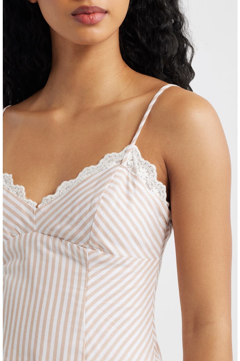 Stripe Drop Waist Bubble Hem Cotton Dress, Alternate, color, BIRCH STRIPE