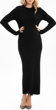 Pietro Brunelli Maternity Long Sleeve Rib Maternity Midi Sweater Dress