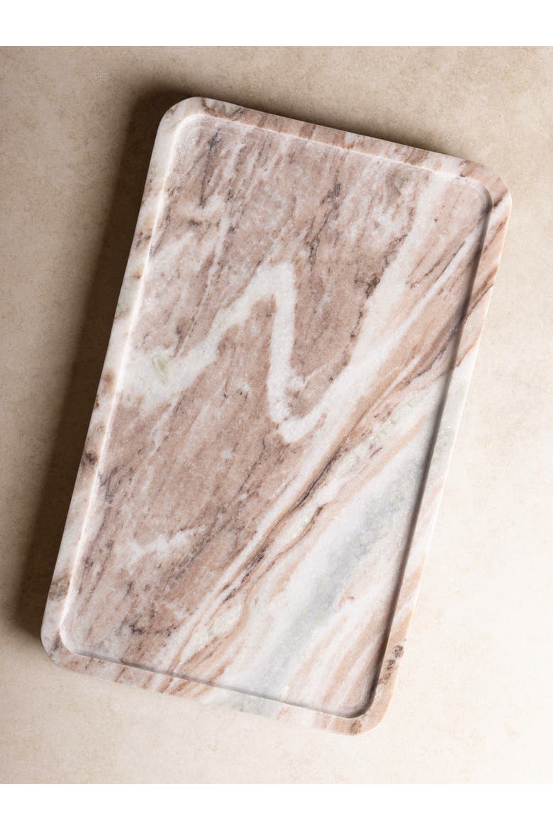 Clover Beige Marble Tray, Main, color, Beige