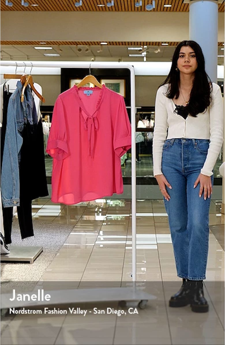 Ruffle Tie Neck Top, sales video thumbnail