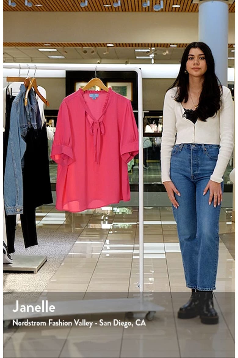 Ruffle Tie Neck Top video
