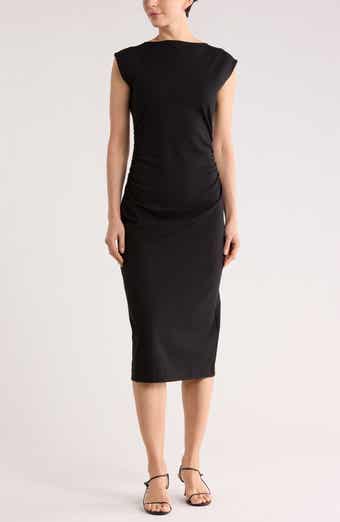 NORDSTROM RACK Ruched High Neck Ponte Dress