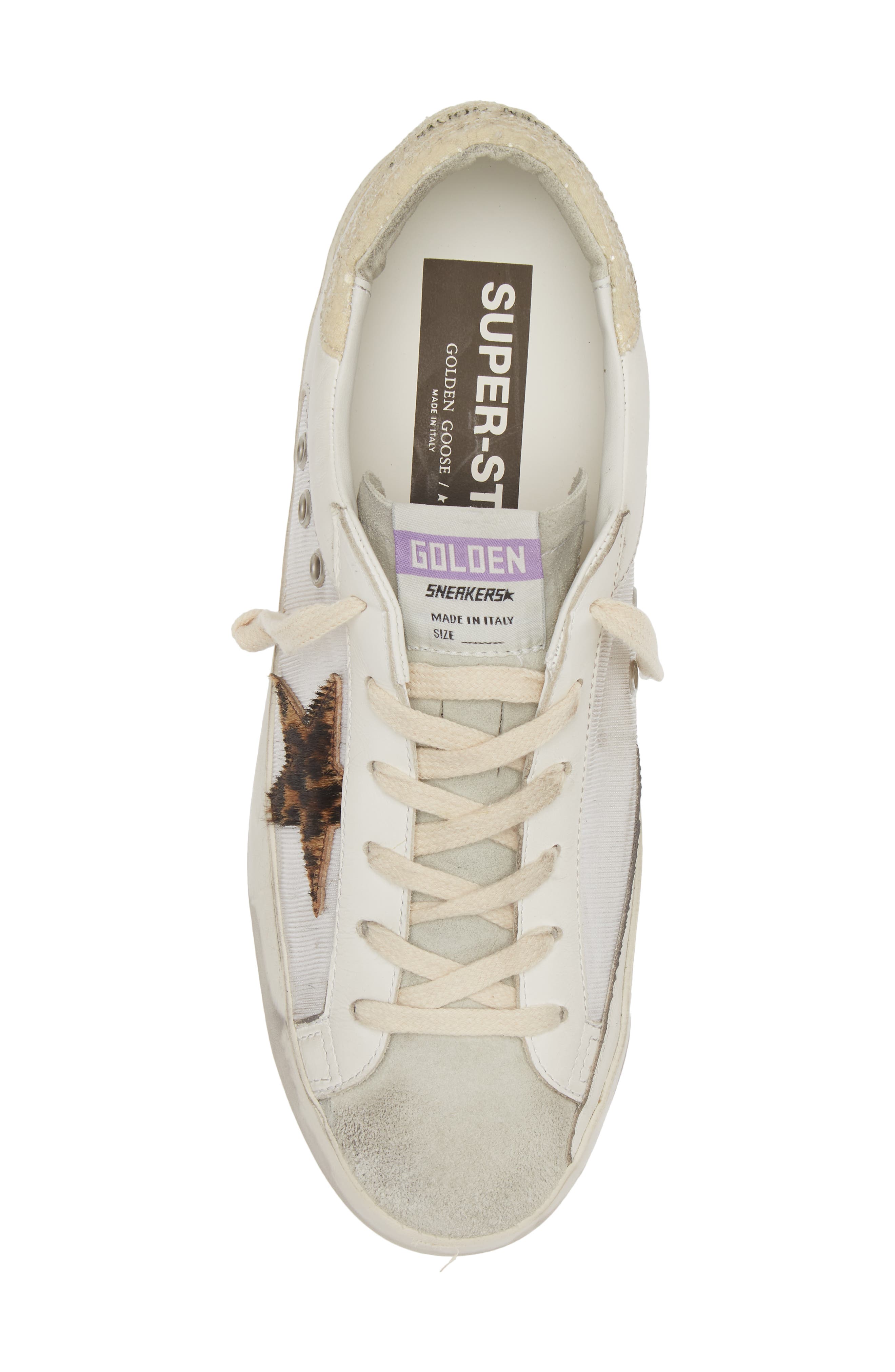 Golden Goose Super-Star Genuine Calf Hair Sneaker, Alternate, color, Ivory/ Leopard Calf Hair