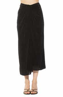 ISLA FRONT DRAPED MIDI SKIRT
