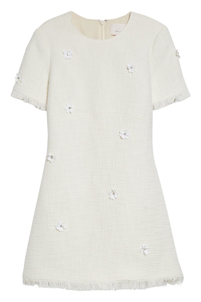 Crunchy Flower Henriette Minidress, Alternate, color, GARDENIA