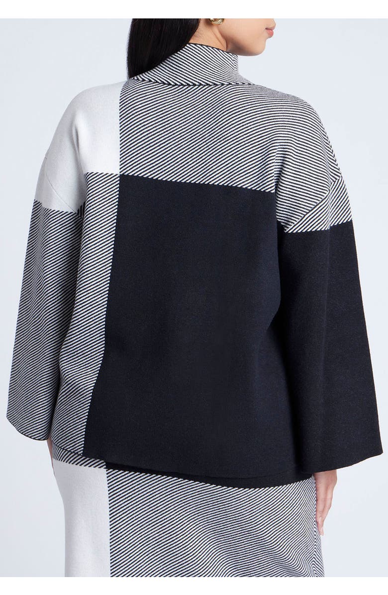 ELOQUII Mock Neck Intarsia Sweater, Alternate, color, Plaid Please