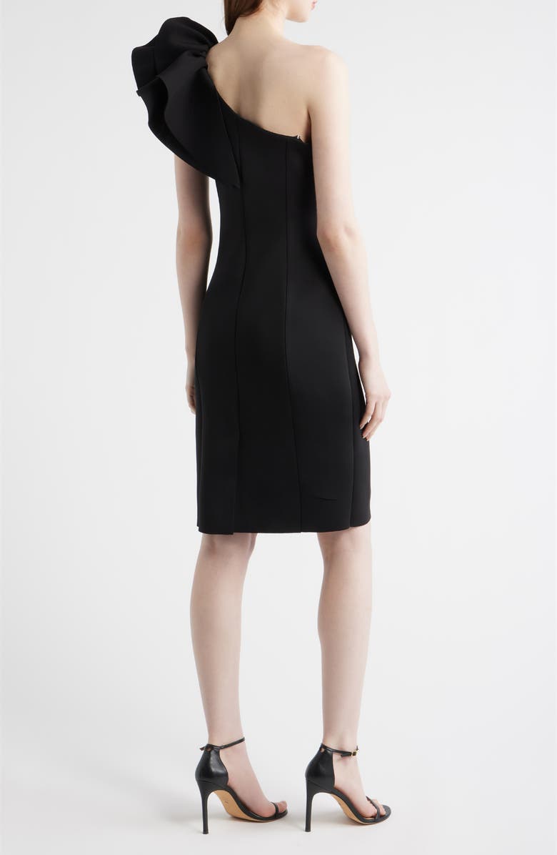 Anne Klein Asymmetric Ruffle One-Shoulder Sheath Cocktail Dress, Alternate, color, Anne Black