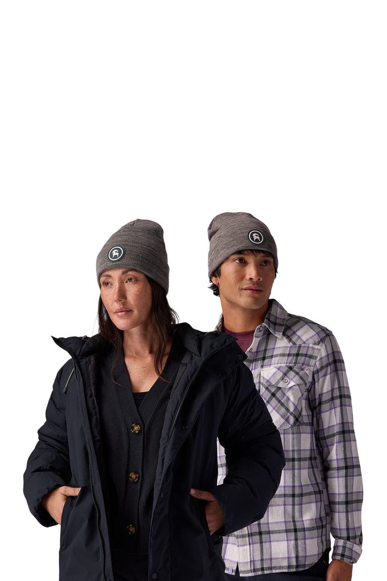 Patch Goat Beanie, Alternate, color, Heather Goat Gray