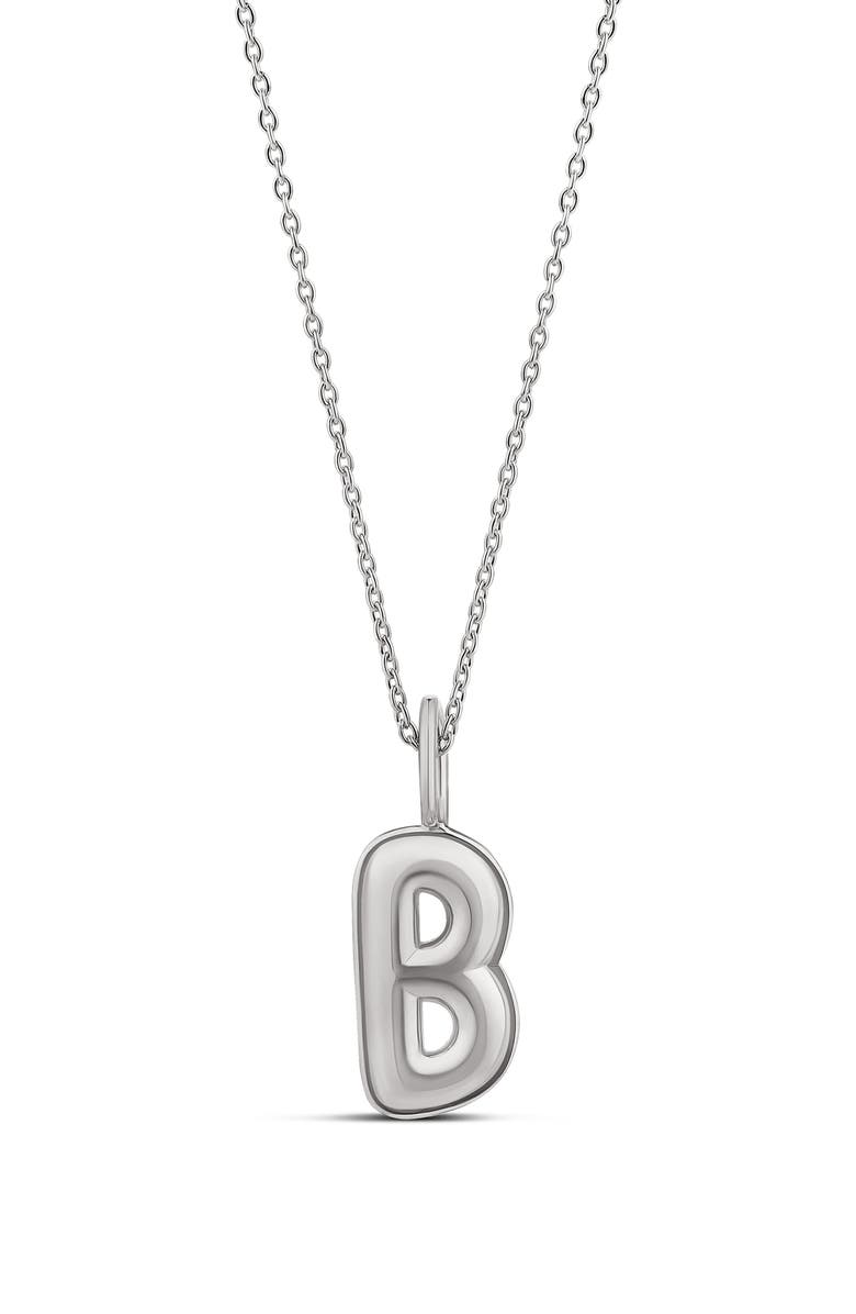 SHYMI Bubble Letter Initial Charm Necklace, Main, color, Silver
