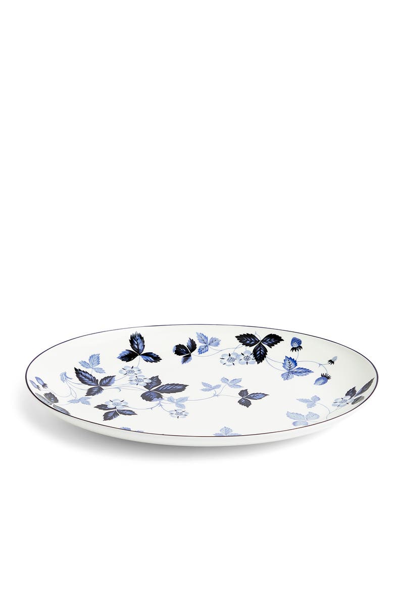 Wild Strawberry Oval Bone China Serving Plate, Alternate, color, BLUE