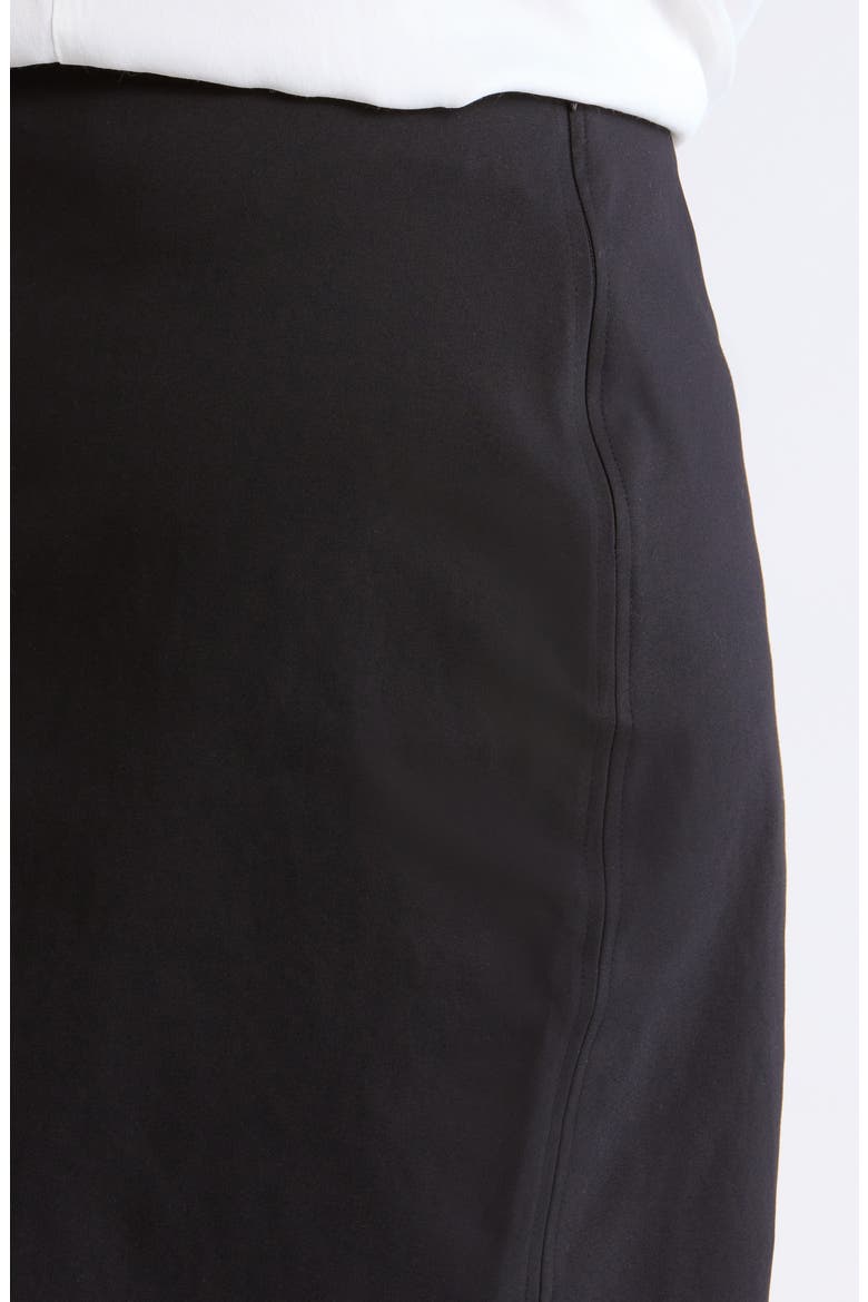 A-Line Cotton Blend Skirt, Alternate, color, RICH BLACK