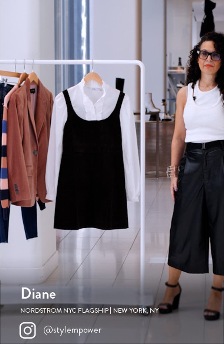 Ruffle Long Sleeve Corduroy Minidress, sales video thumbnail