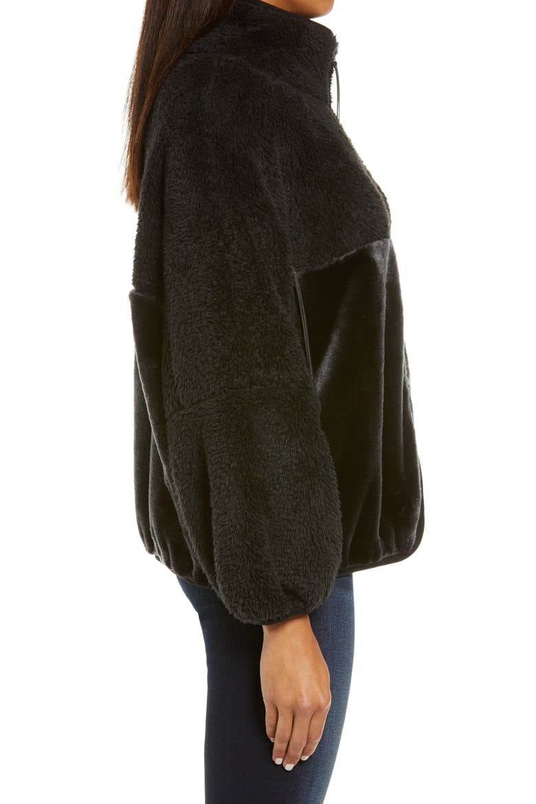 Marlene Faux Fur Jacket, Alternate, color, BLACK METALLIC