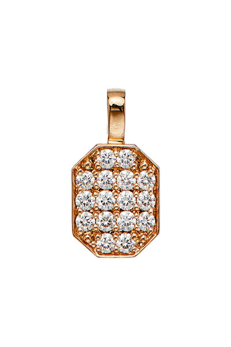 Small Pav� Diamond Tag Pendant, Main, color, 18K RG