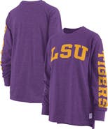 PRESSBOX Women's Pressbox Purple LSU Tigers Two-Hit Canyon Long Sleeve T-Shirt