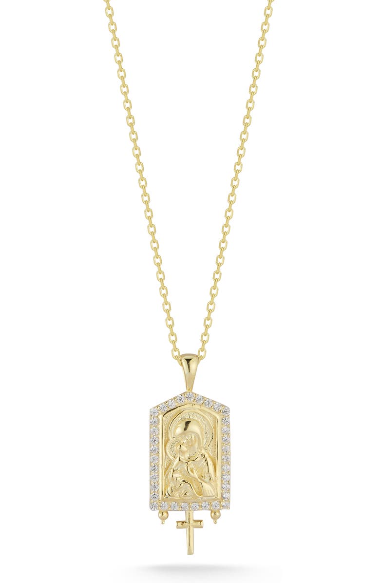 GLAZE JEWELRY Religious Cubic Zirconia Pendant Necklace, Main, color, Gold
