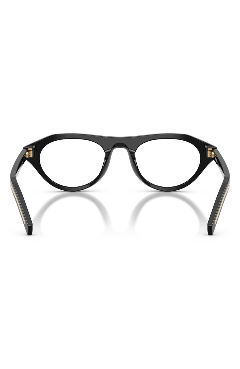 Prada 51mm Irregular Blue Light Blocking Glasses, Alternate, color, Black / Clear Blue Light