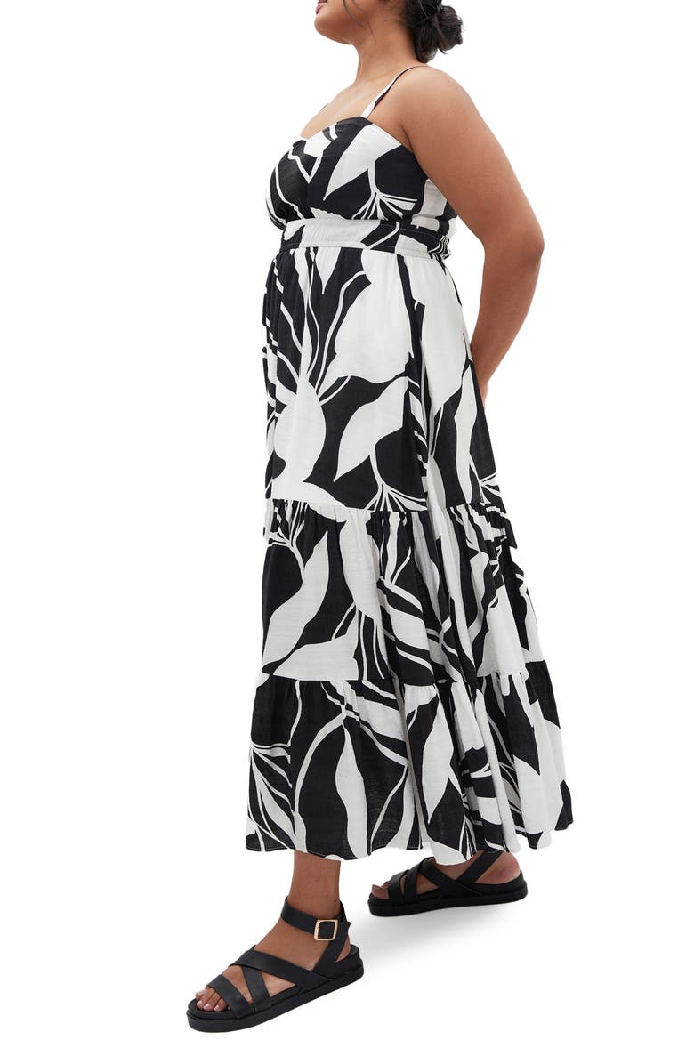 City Chic Kehlani Print Sleeveless Maxi Dress, Alternate, color, Palm Paradise