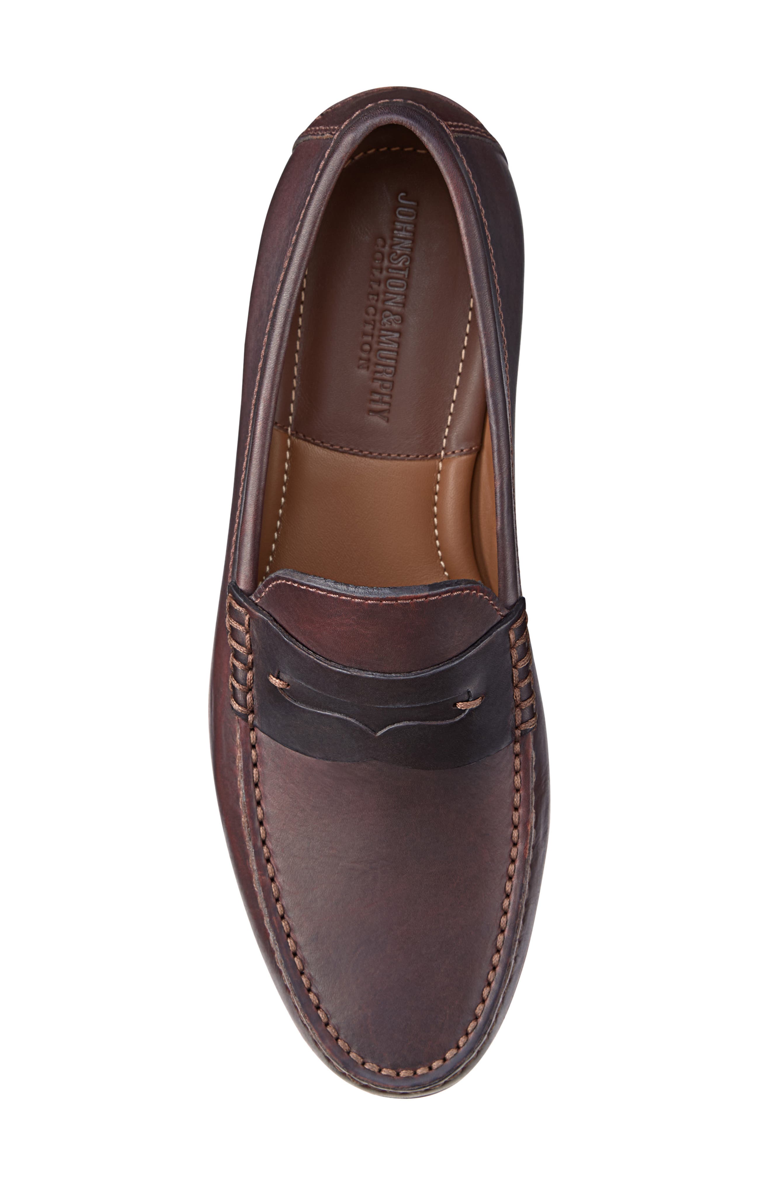 Johnston & Murphy Baldwin Penny Loafer, Alternate, color, Dark Brown English Full Grain