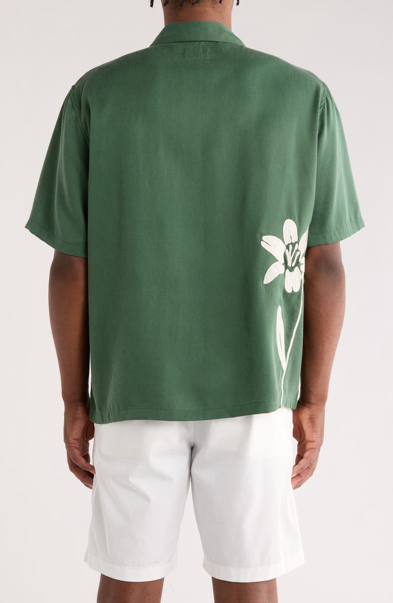 PacSun Floral Appliqué Lyocell Camp Shirt, Alternate, color, 