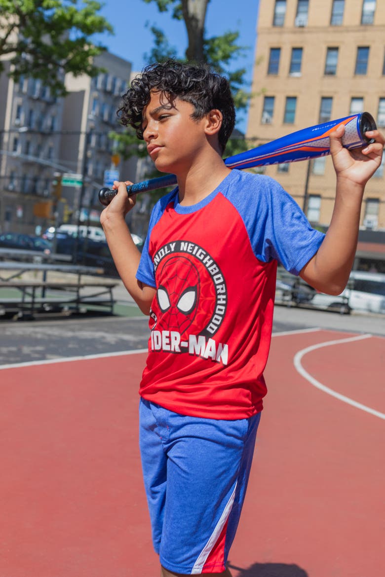 Spider-Man 3pc Tank Top, Tee & Shorts Set, Alternate, color, Blue /Gray /Red
