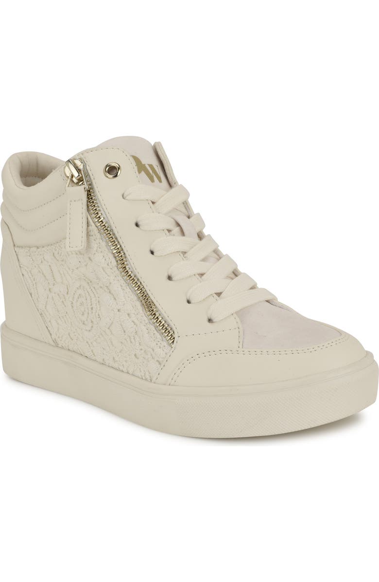 Nine West Tons Lace-Up Wedge Sneaker, Main, color, Ivory Lace